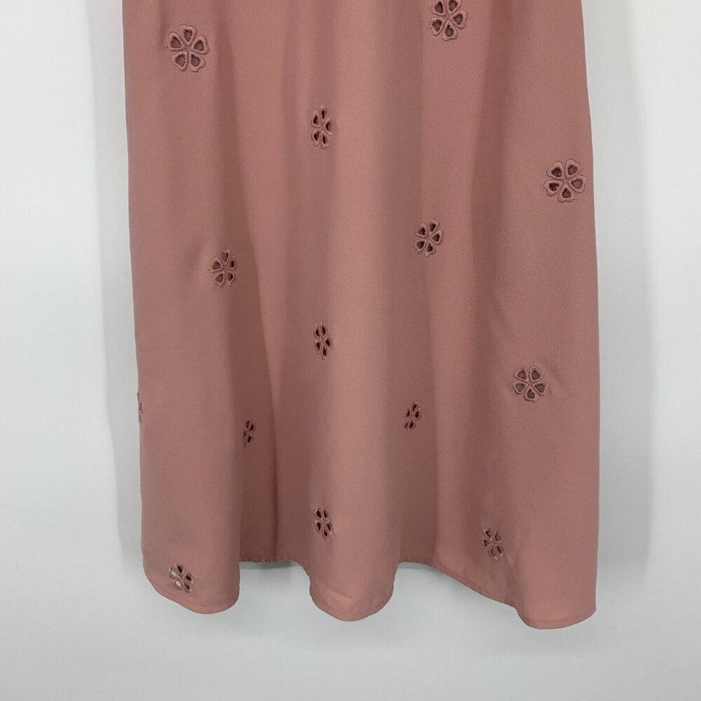 Kate Spade Dress Cutout Crepe Dress Pink Ruffle Eyelet NWT - Picture 10 of 16